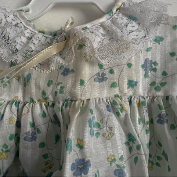 Vintage 1980s Cutest One Baby Girl Floral Dress with Lace Trim-Size 12 Months - Picture 3 of 6